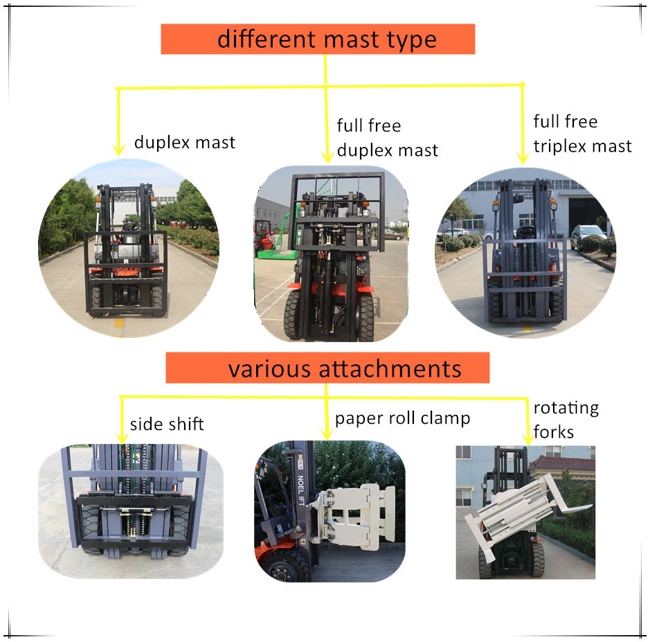 3tons 4.5meters Diesel forklift with lift platform cage